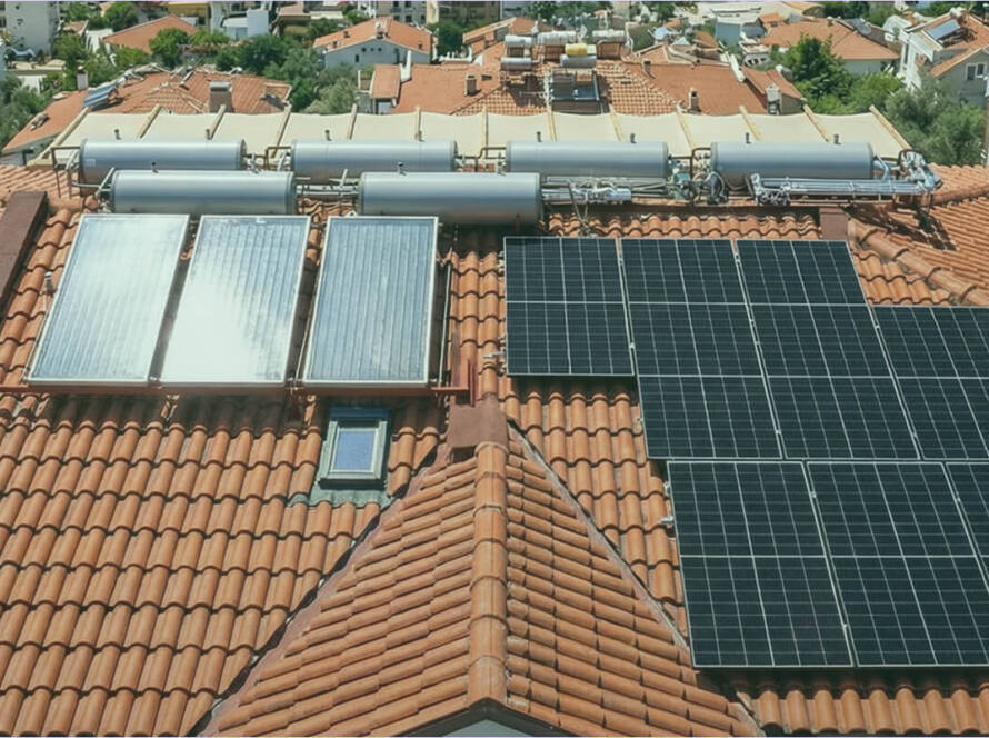 Confronto tra impianto fotovoltaico e solare termico residenziale
